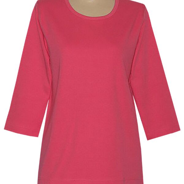 Round Neck 3/4 Sleeve Top (100% Cotton) Thumbnail